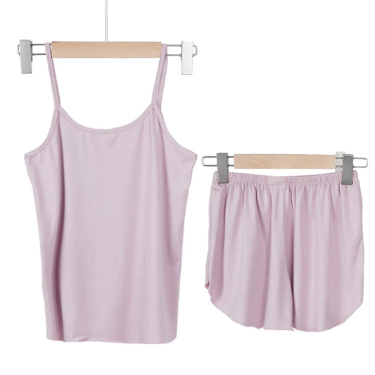 Summer Pajamas Set for Women Sexy Home Clothes Sleepweartank Top Suits with Shorts Cute Underwear Soft Nightwear Sleeveless